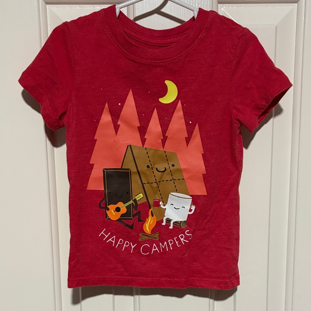Cat & Jack Red Happy Campers Tee